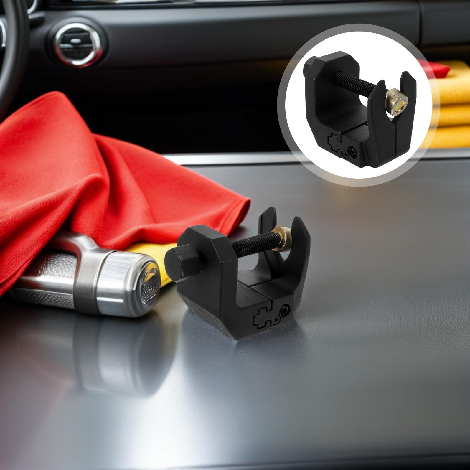 SHINEOFI Strumento di Rimozione Braccio Tergicristallo Auto in Acciaio Resistente, Estrattore per Bracci Tergicristallo Bloccati, Attrezzo Compatto per Manutenzione Parabrezza Veicoli SUV