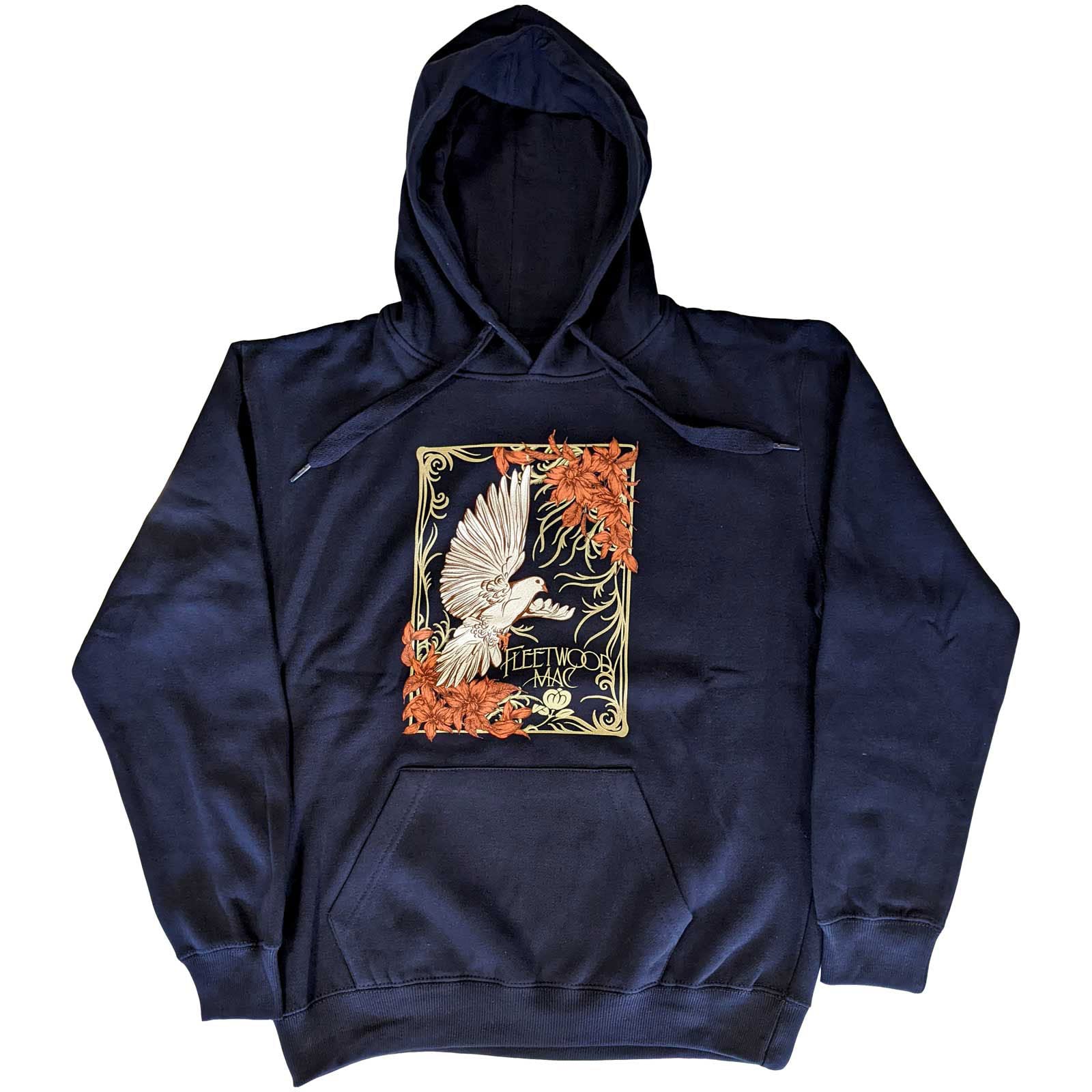 Fleetwood Mac Men's Navy Blue Hoodie Rumours Band Logo Official Unisex Pullover M
