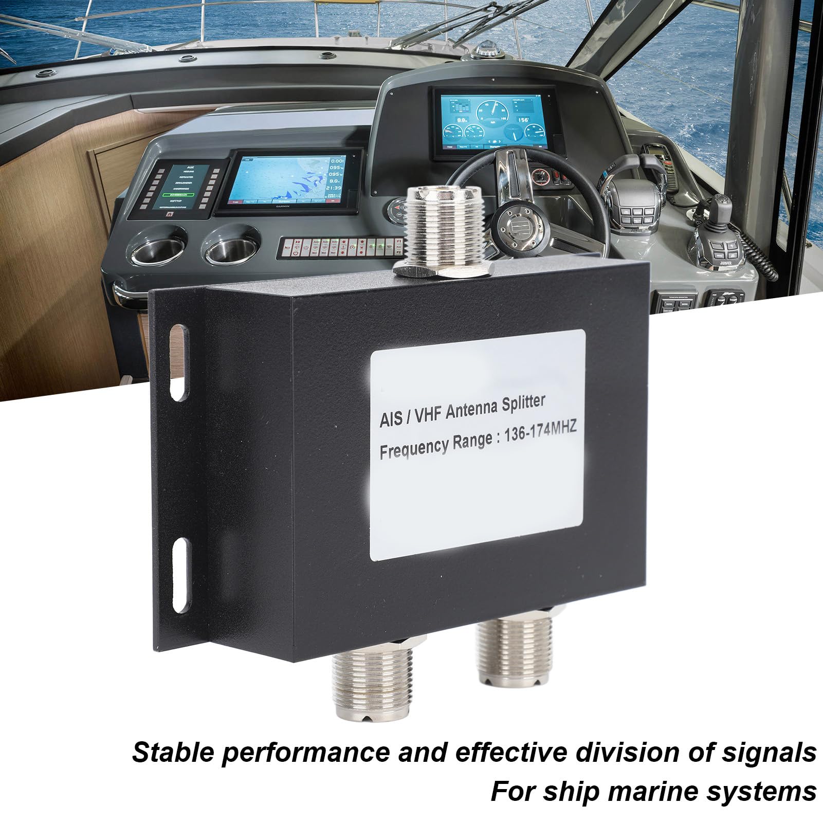 Diviseur de Puissance de Répartiteur D'antenne VHF AIS pour Système Marin de Navire 2 Voies 100W 136-174MHz