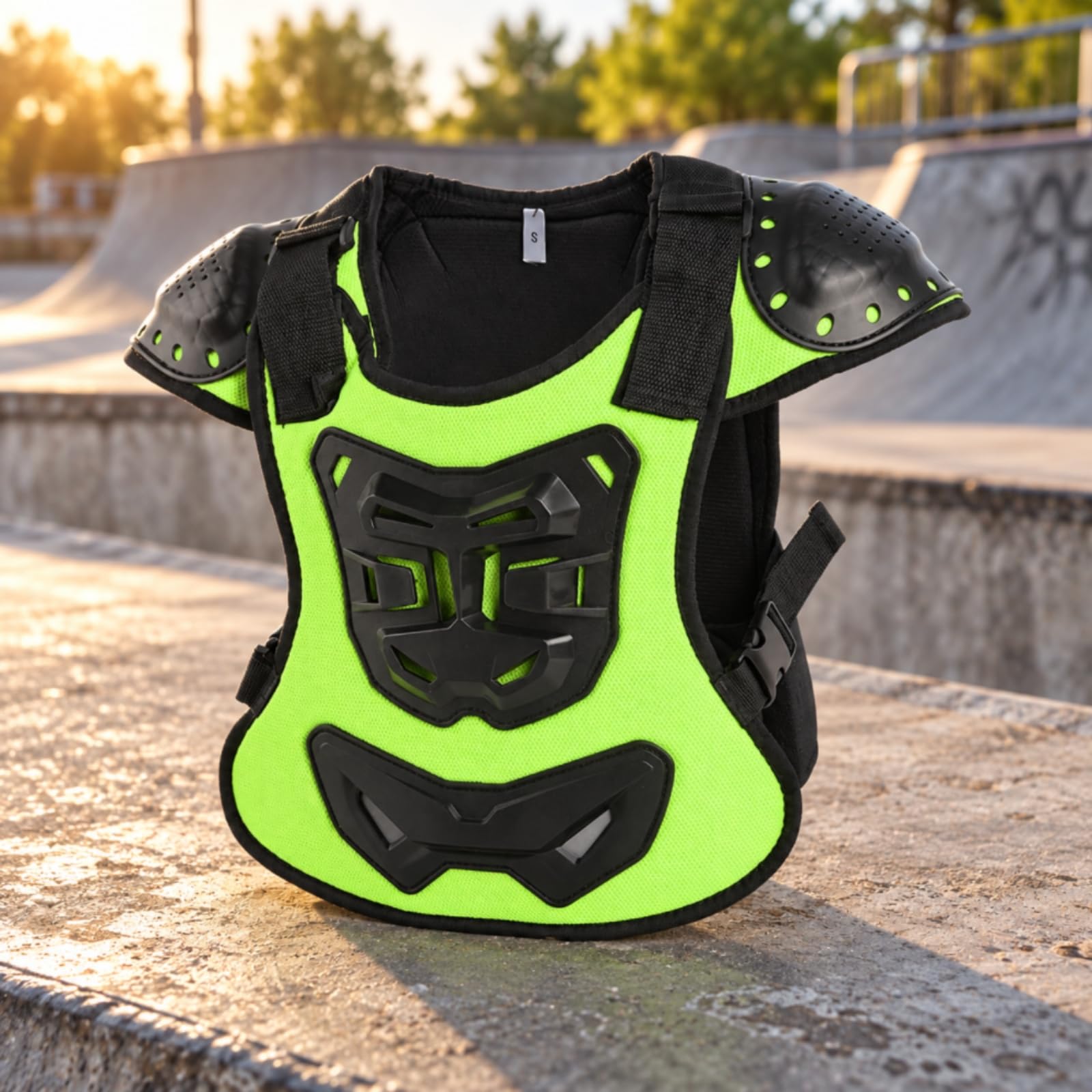 Protezione Pettorale per Bambini Antiurto Gilet Protettivo con Spalline Regolabili Polyvalent Pettorina Protettiva per Ciclismo, Pattinaggio a Rotelle