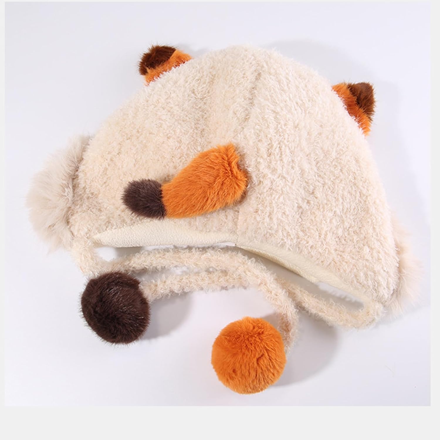 Warm Plush Earflap Hat with Furry Ear Design for Cold Weather Comfortable Trapper Cap Thickened Headwear for Snow Activity an