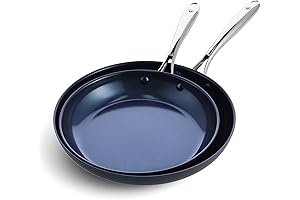 Green Diamond Cookware 10" and 12" Skillet Frying Pan Set