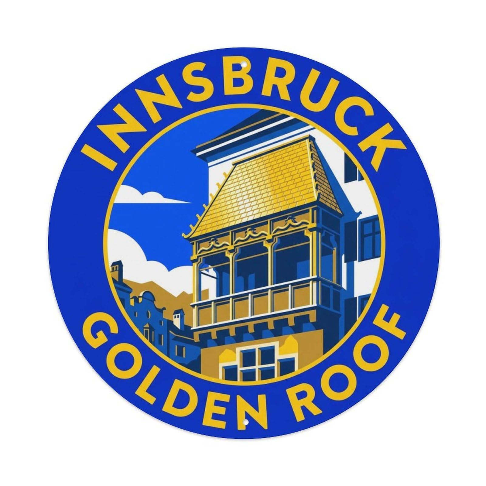 Vintage Travel Innsbruck Austria Pristine Metal Tin Sign