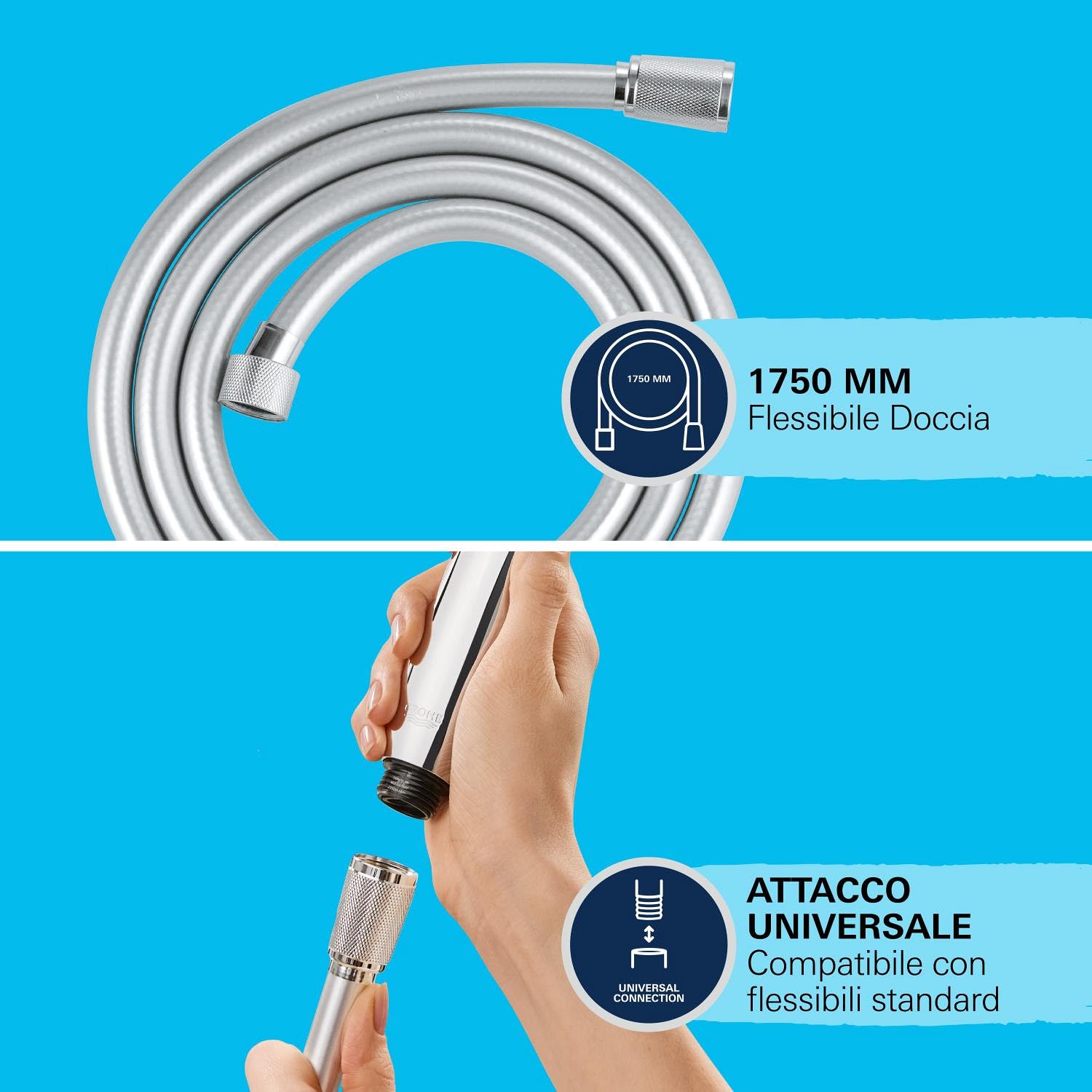 Grohe 27324000, Set Doccia Monogetto con Supporto a Parete