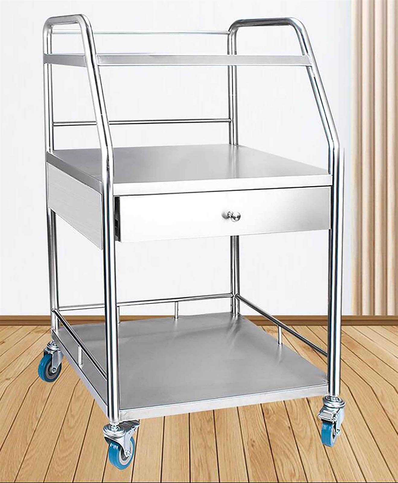 Buy Medical Cart,Dental Lab Cart 3 Layers 1 Drawer Stainless Steel Lab