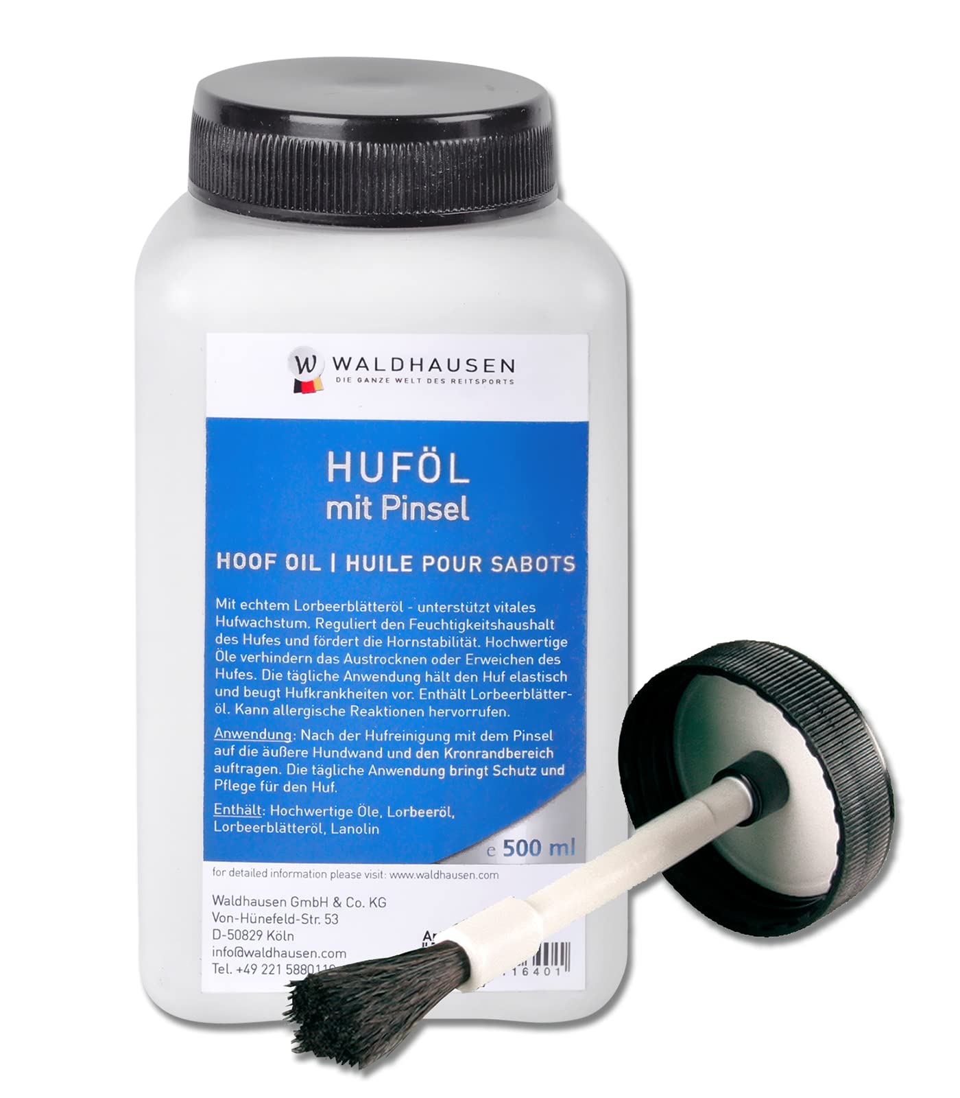Huile pour sabots au laurier soin de la corne supérieur flacon 500ml