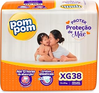 Fralda Pom Pom Protek Proteção de Mãe Mega XG 38 Unidades