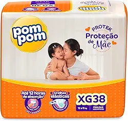 Fralda Pom Pom Protek Proteção de Mãe Mega XG 38 Unidades