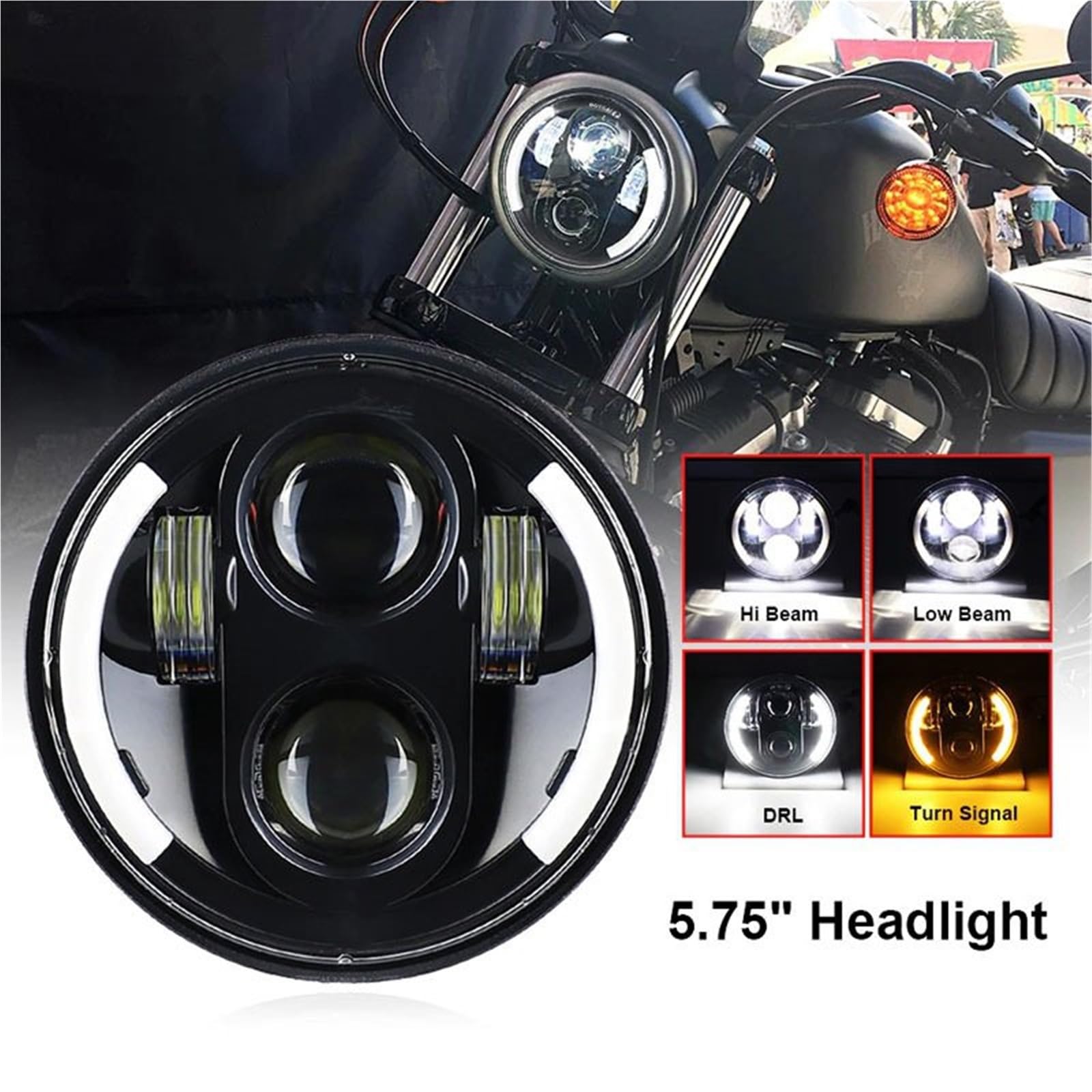 Dla Sportster Dyna Iron 883 Światła drogowe | Motocyklowy reflektor LED o przekątnej 5,75 cala