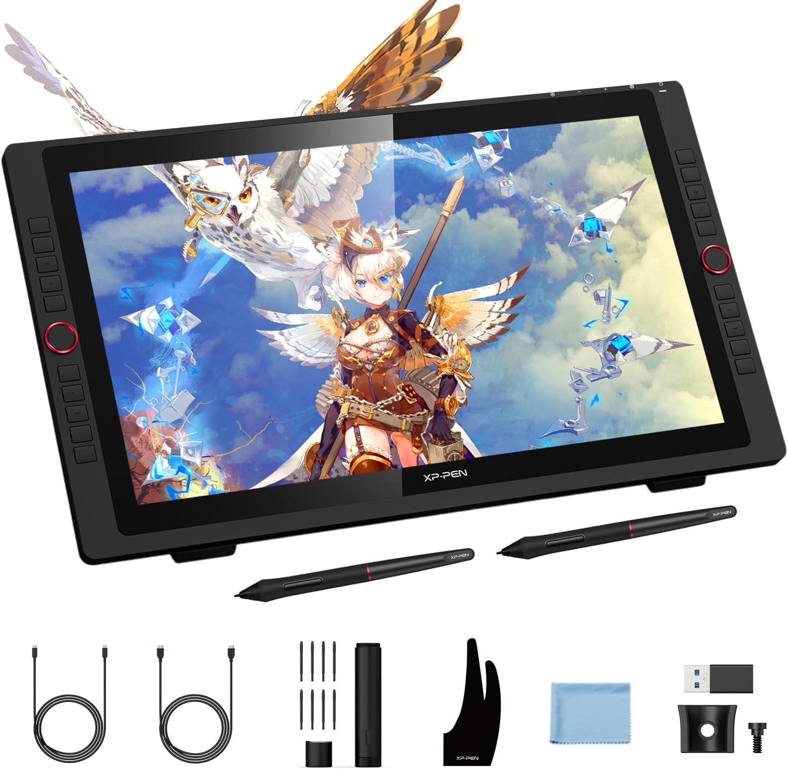 - Drawing Tablet with Screen XPPen Artist 22R pro Computer Graphics Tablet 120% sRGB with Battery-Free Stylus Full-Laminated Technology, 21.5 inch Pen Display with 20 Shortcut Keys & 2 Red Dial(Black)
