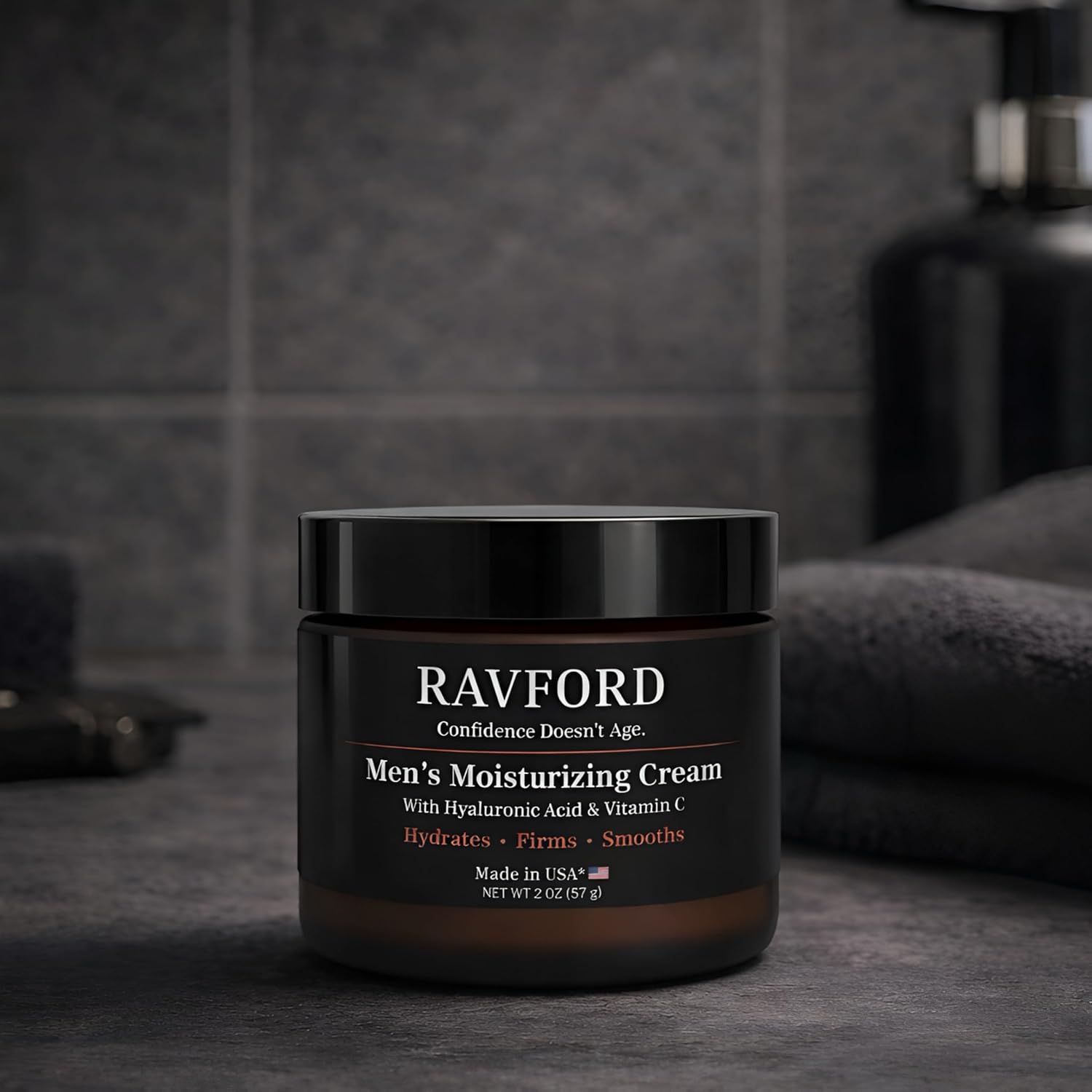 Men’s Face Moisturizer for Dry & Aging Skin, Intensive Hydration Cream with Hyaluronic Acid & Vitamin C for Anti-Aging Care, Fast Absorbing, Non-Greasy, Unscented, Made in USA, 2 oz - Image 5