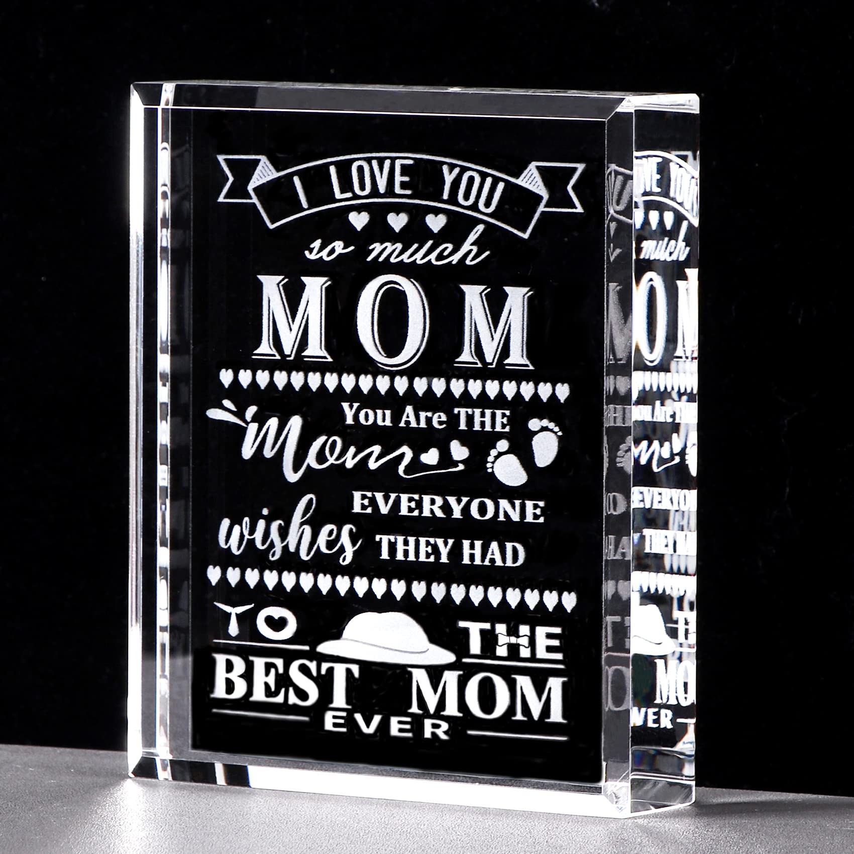 Gifts For Mom From Daughter Son in Law Kids Personalized, Birthday Gifts For Mom Unique Engraved Best Mom Ever, I Love You So Much Mom Christmas Funny Gift