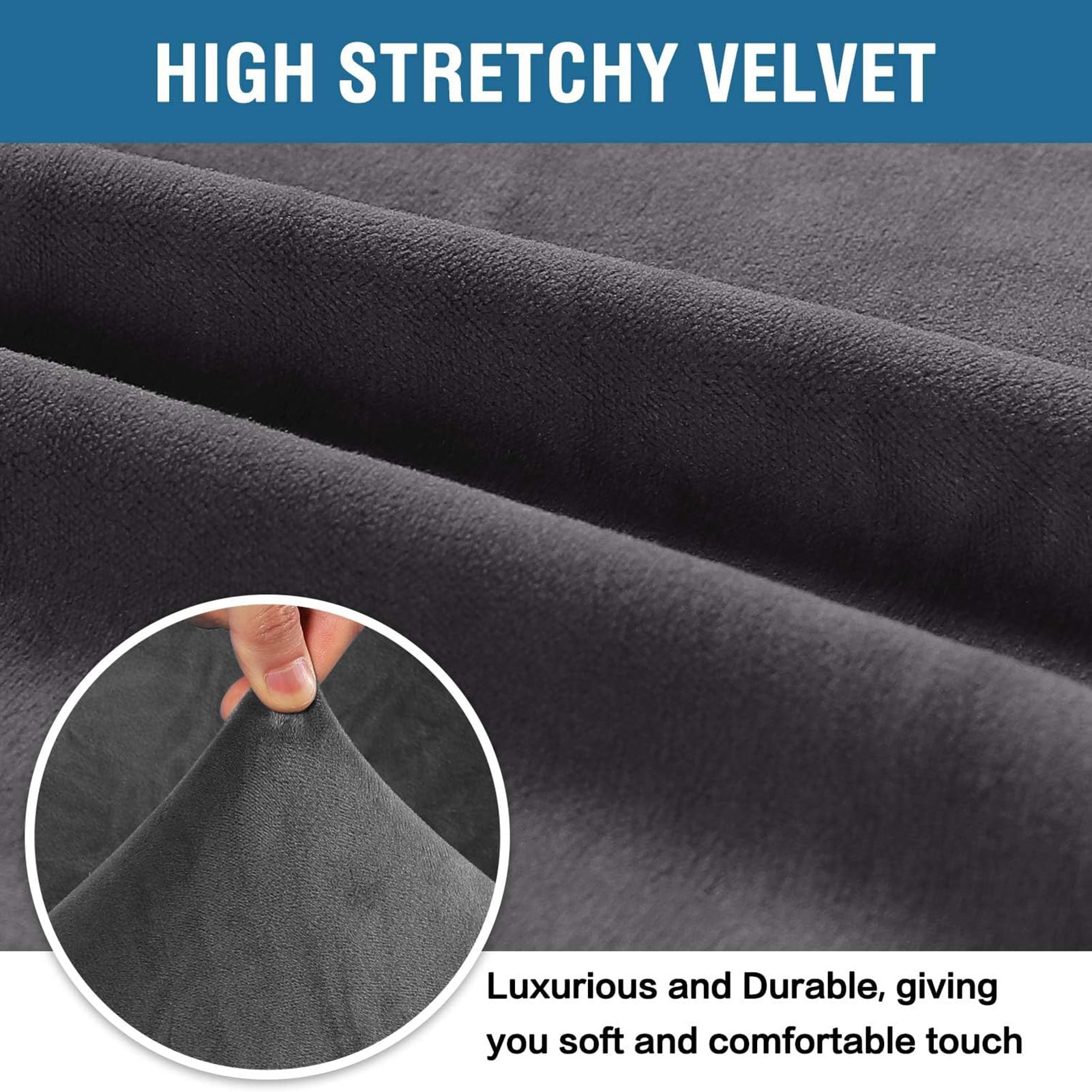 Sofabezug, Stretch Couch Bezug, Velvet Sofabezüge, Sofa Abdeckung rutschfest Möbelschutz Hussen Für Sofa, Couch, Sessel (Grau,2 Sitzer)