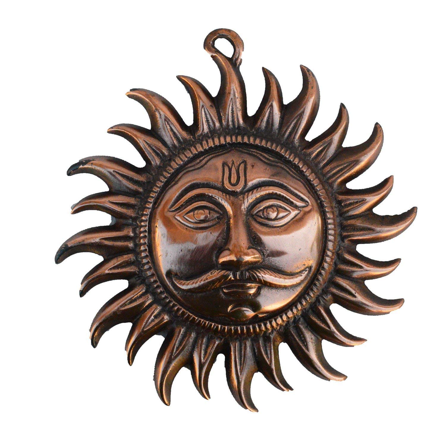 R.B.S Shanti Sun Metal Wall Hanging (19.05 cm x 2.54 cm x 19.05 cm, Brown)