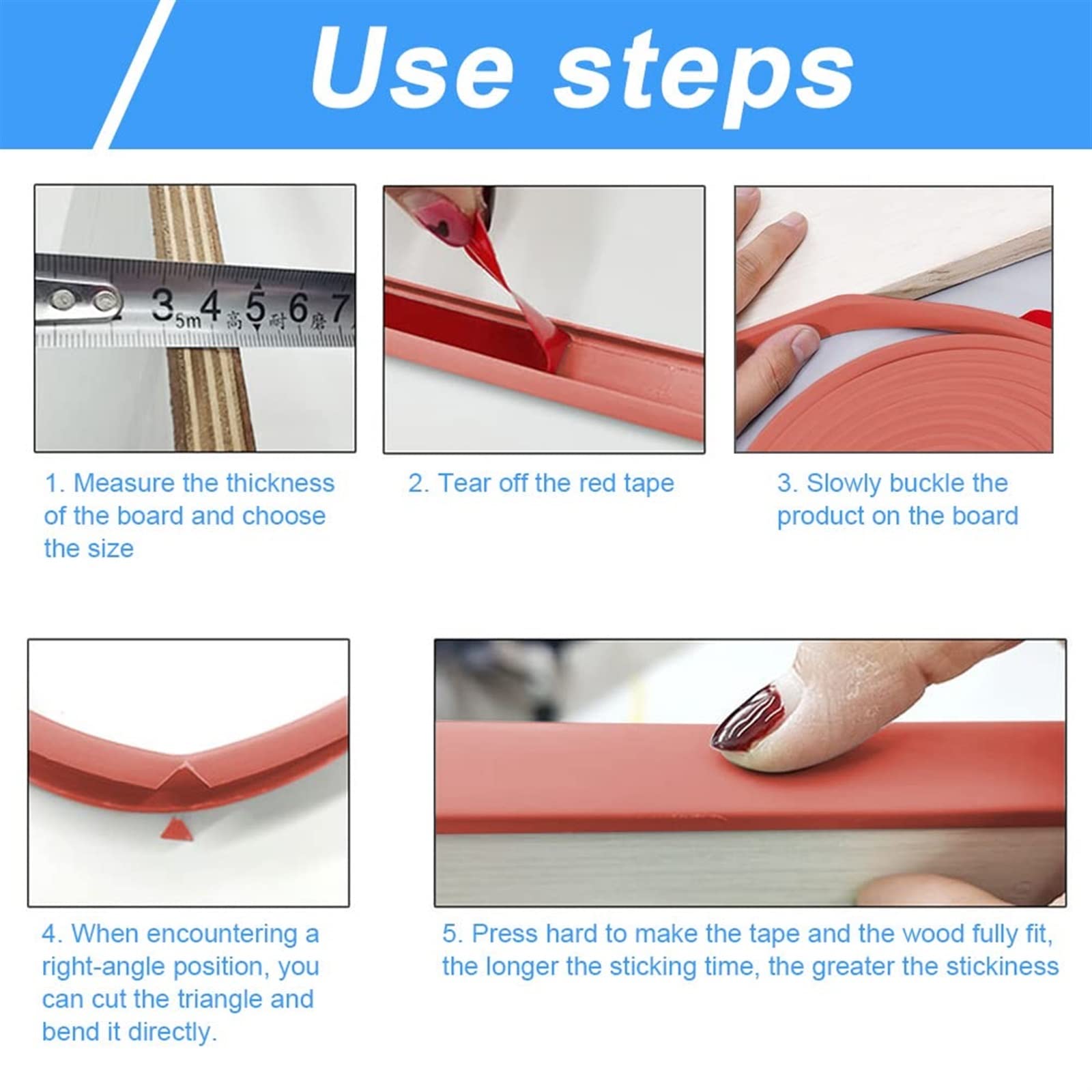 /118/9.8FT U Forma Autoadesivo Impiallacciatura Bordo Banding, Flessibile Mobili Bordo Trim, TPE Silicone Copertura Striscia Sigillante Pannello di Legno, Protezioni Angolari, per