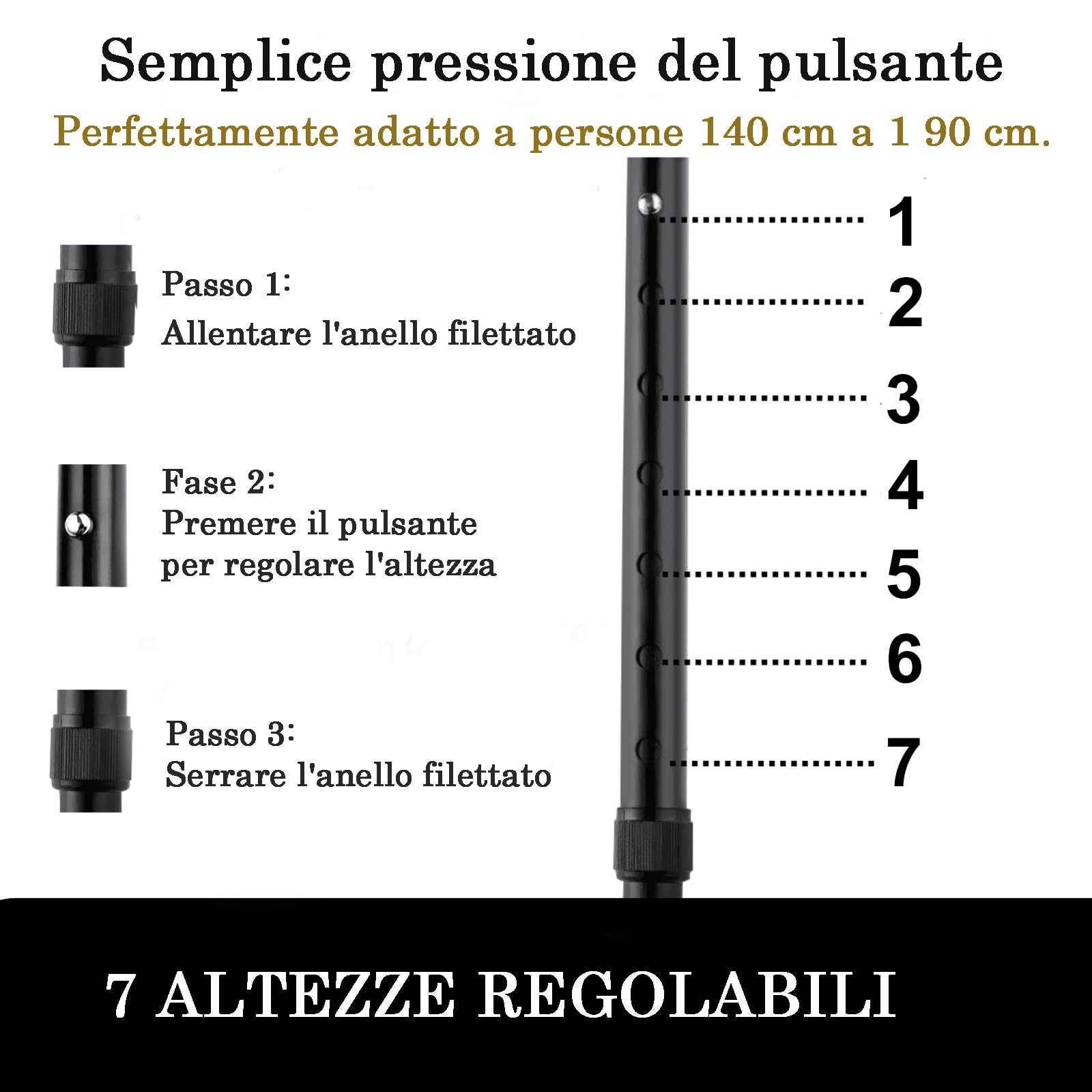 BeGrit Bastone da Passeggio Pieghevole per Anziani 3 Piedi Bastone Elegante Regalo per Donna Anziana Bastoni da Passeggio per Anziani Telescopico Regalo per Anziani Stampella Tripode