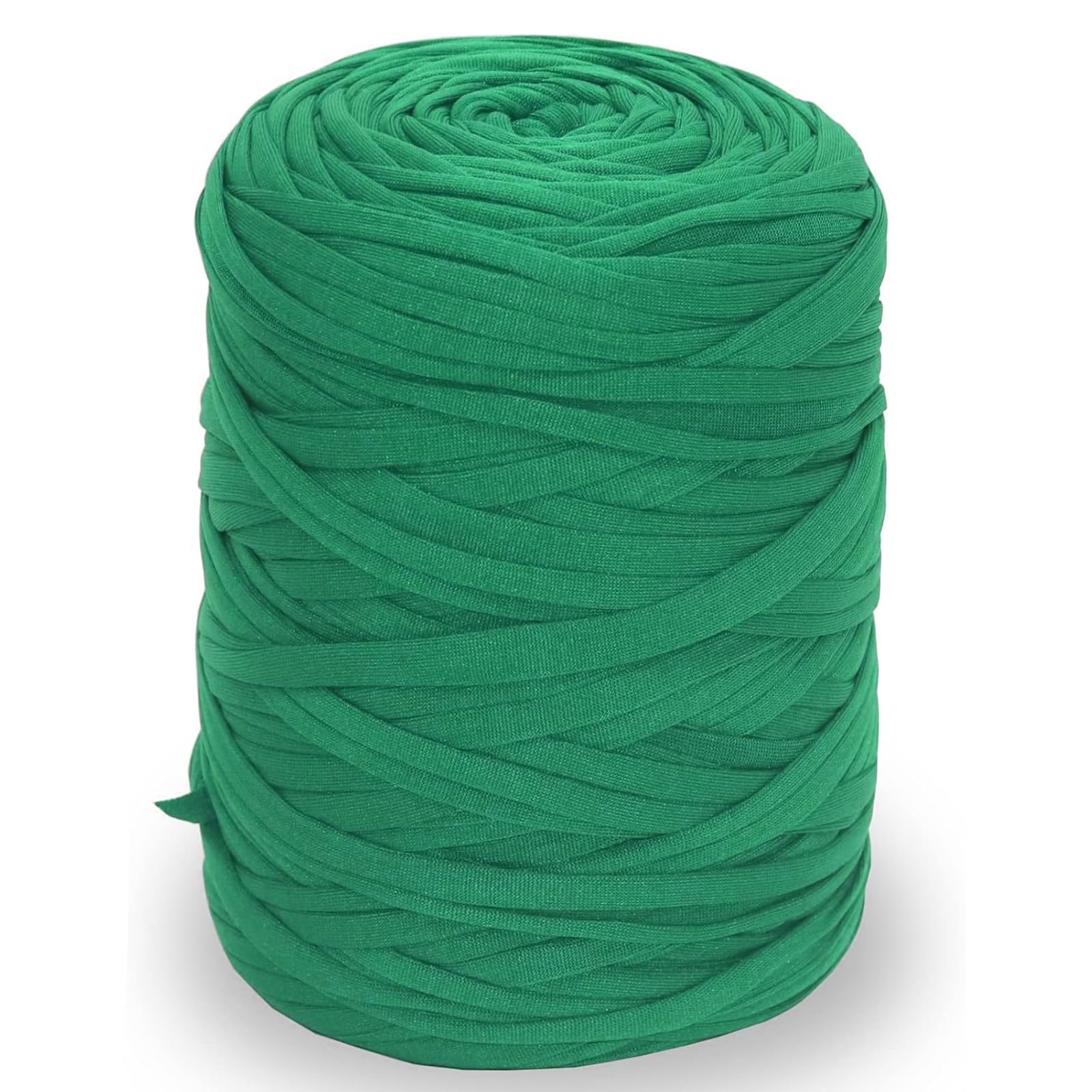 NOTIONSLAND 400 g T-Shirt Yarn, Knitting Yarn, Fabric, Crochet Yarn for Bag Basket, Blanket, Home Decoration - Peacock Green