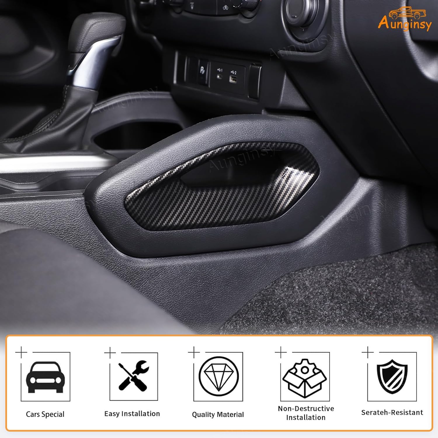 Car Center Console Gear Shift Grab Handle Side Panel Trim Frame Compatible with Nissan Frontier 2022-2025 Central Control Front Armrest Gear Shifter Box Side Panel Decorative Cover ABS Accessories