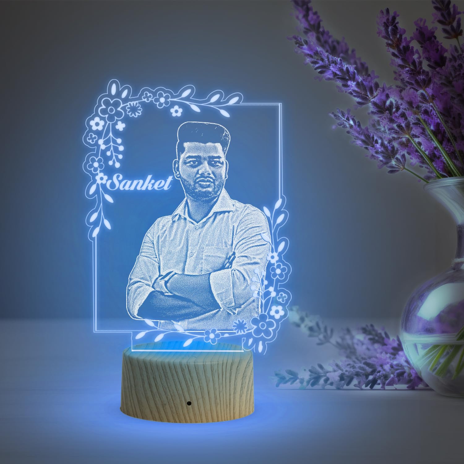 Gift Me Bazar Personalized Photo Led Desk Table Lamp | Customized with Photo & Name | Birthday Gift for Brother Sister | Unique Gift for Loveable Person | 7 Color Changing Light & USB Powered-image-32