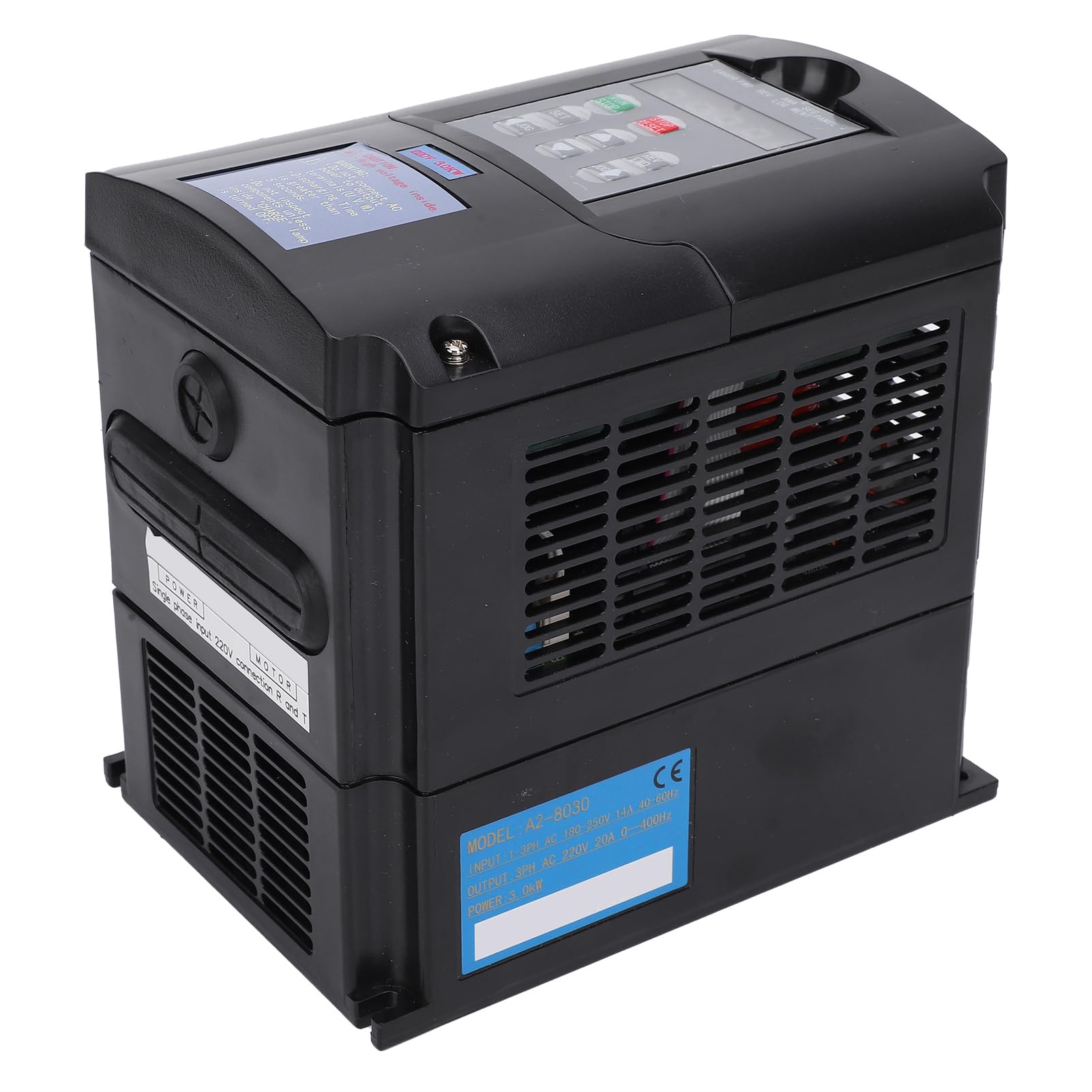 Convertitore di Frequenza 3KW per Controllo Velocità Motore Mandrino - Ingresso Monofase/Trifase Uscita Trifase 220V A2-8030 per Macchine CNC e Applicazioni Industriali