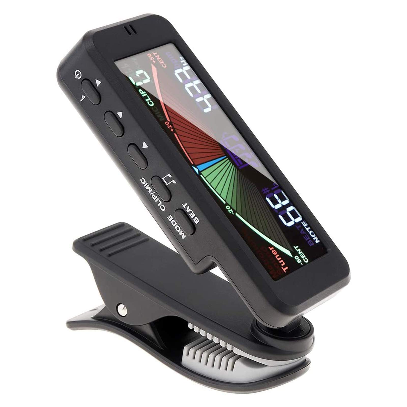 Accordeur de Guitare, Clip-on Tuner Électronique Rechargeable Tuner Tuner Metronome Ecran De Couleur pour Ukulele Violin Bass