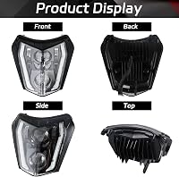 DREAMIZER Motoros Fényszóró E24 6500K Nappali Menetfénnyel - Vízálló Első Lámpa Enduro, Motocross, Supermoto Motorokhoz, Kompatibilis XCF XC 7