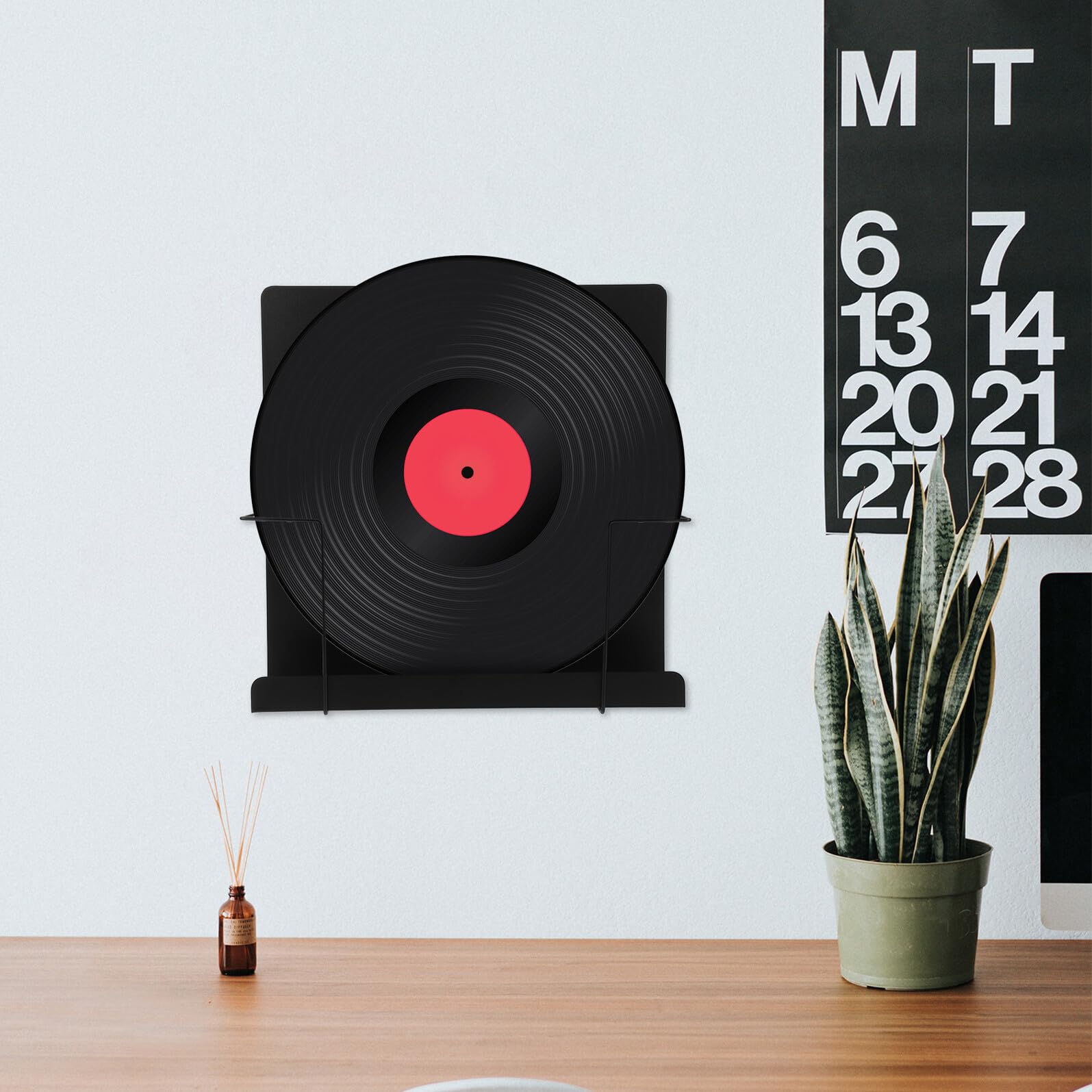 DOITOOL Scaffale da Parete in Metallo Nero per Vinili, Minimalista ed Elegante, Salvaspazio e Organizzazione Estetica per Casa Contemporanea
