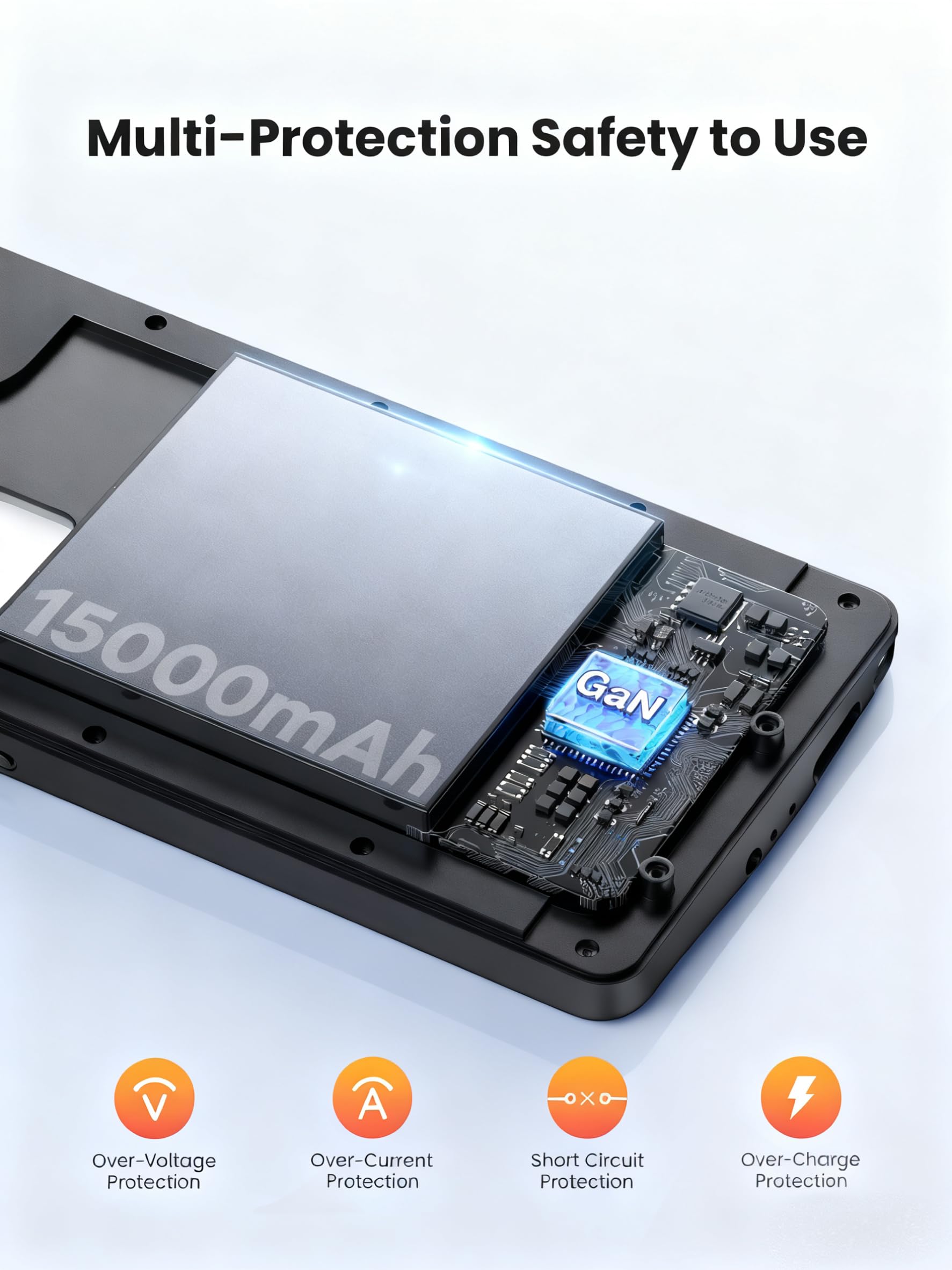 Akkuhülle für Samsung Galaxy S25 Ultra (15000mAh),Tragbares GAN-Tech Ladegerät Wiederaufladbare Schutzhülle Akku Hülle Externe Handyhülle Batterie Power Bank für Galaxy S25 Ultra(6,9‘’)