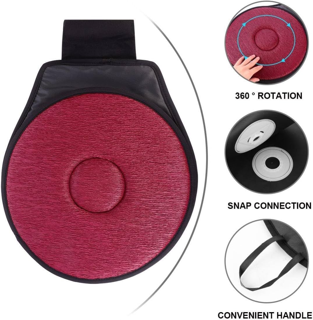 Swivel Car Seat Cushion: 1pcs Multifunction Rotating Car Seat Chair Cushions - 360 Car Seat Swivel Spinner with Non-Slip Base - Rose Red,16 Inches in Diameter
