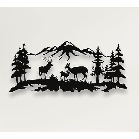 Walaka Deer Head Metal Wall Art by, Tête de cerf en Métal, 12x11.8inch, Décoration Murale