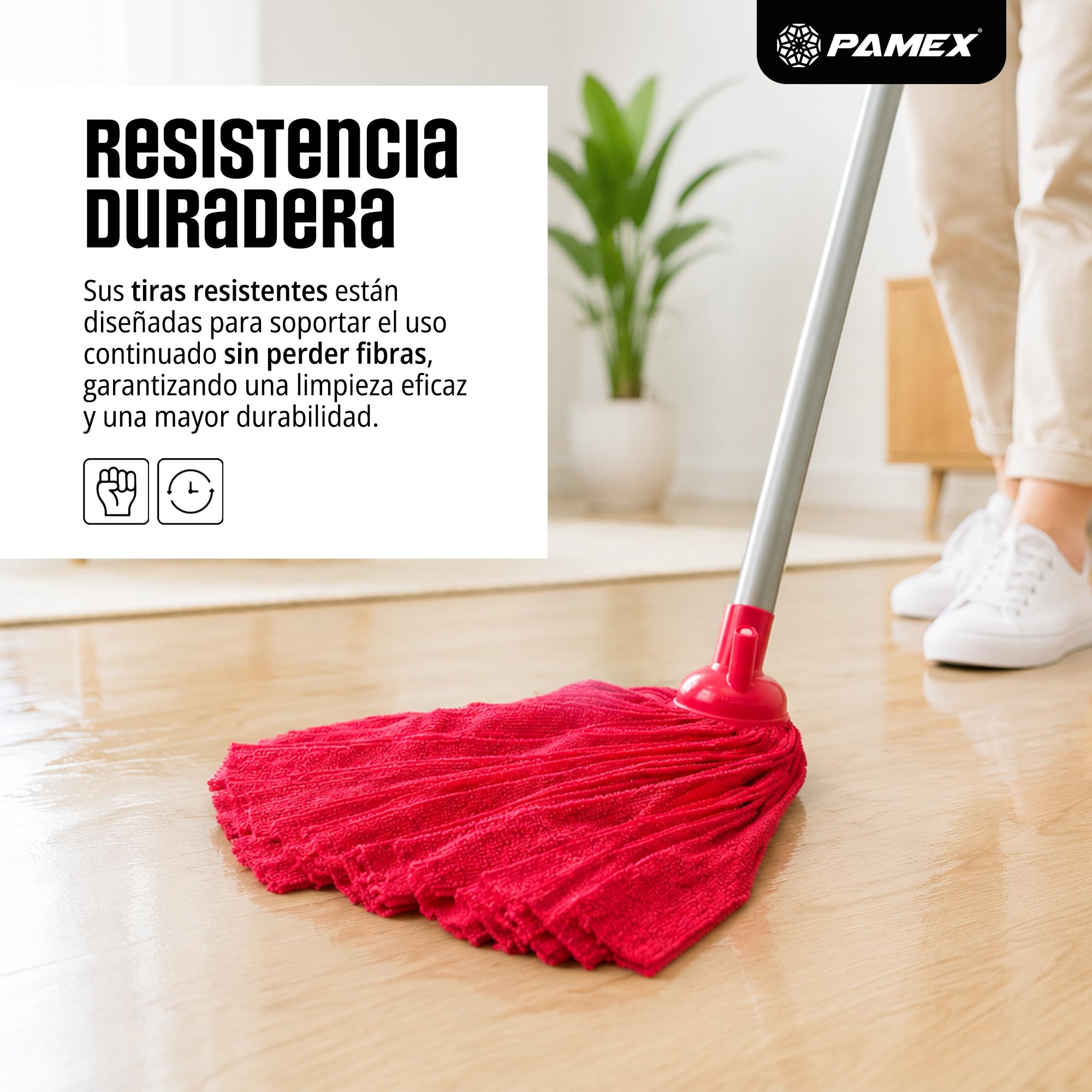 Pamex - Fregona Super Microfibra Tiras Teck - 24 Unidades