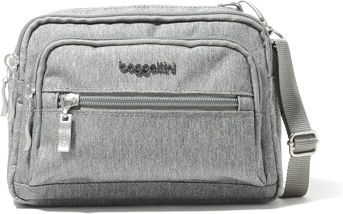 Triple Zip Small Crossbody Bag for Women - 8x6 Lightweight Convertible Fanny Pack Belt Bag