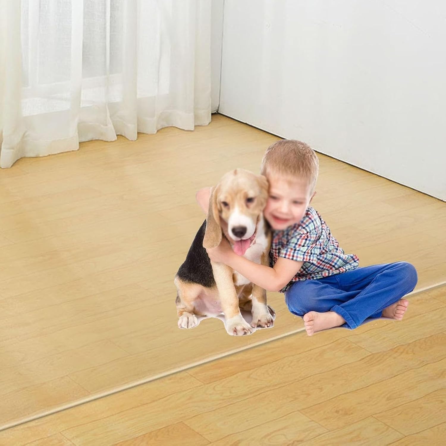 Clear Hardwood Floor Protector, Waterproof Furniture Surface Cover, Cuttable PVC Table Protector, 1.5mm Thick Waterproof Vinyl Plastic Area Rugs for Living Room/Kitchen/Laundry(4x6ft/48x72inch)