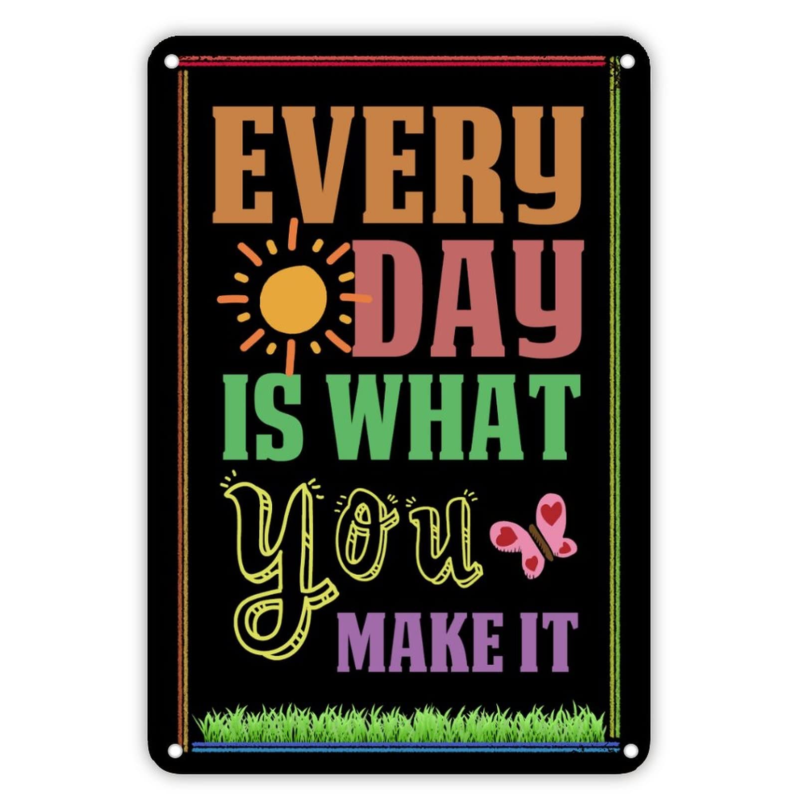 First Day of School Metal Sign every Day Is What You Make It Signs Welcome Back to School Metal Sign Classroom Decor Fun Doodle Pencil Artboard Vintage School Signs for Kids Teacher 18x12 Inch