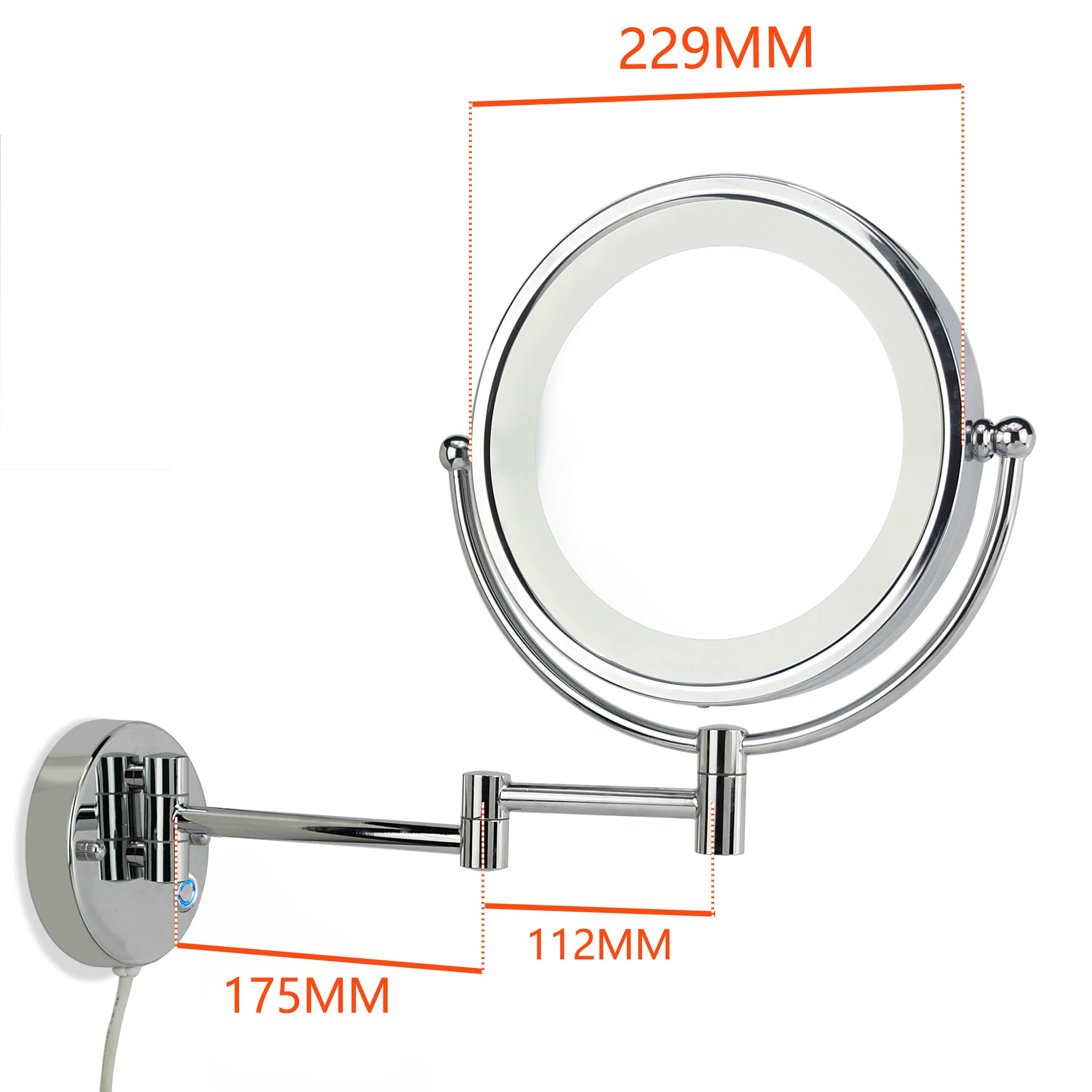 Loywe LED Beleuchtet wunderschöne Kosmetikspiegel Schminkspiegel rasieren Nomal (10Fach)