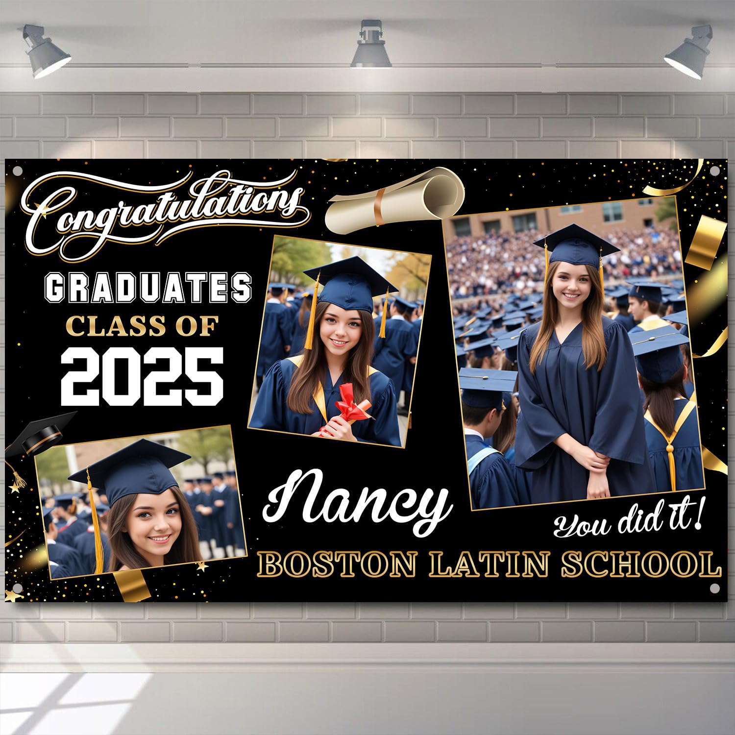Personalized Graduation Banner With Picture, Senior Banner Class Of 2026, Congratulations Grad Banners 2026, College Graduate Backdrop, Congrats Grad