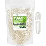XPRS Nutra Vegan Size 000 Empty Capsules - 1000 Count Clear Empty Vegan Capsules - Vegetarian - DIY Vegetable Capsule Filling - Veggie Pill Caps Pills