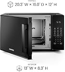 Chefman Countertop Microwave Oven 1.1 Cu. Ft., 1000 Watts with 10 Power Levels, 6 Cooking Presets with One-Touch Express Cook, Eco Mode, Child Safety Lock, & Mute Button - Black