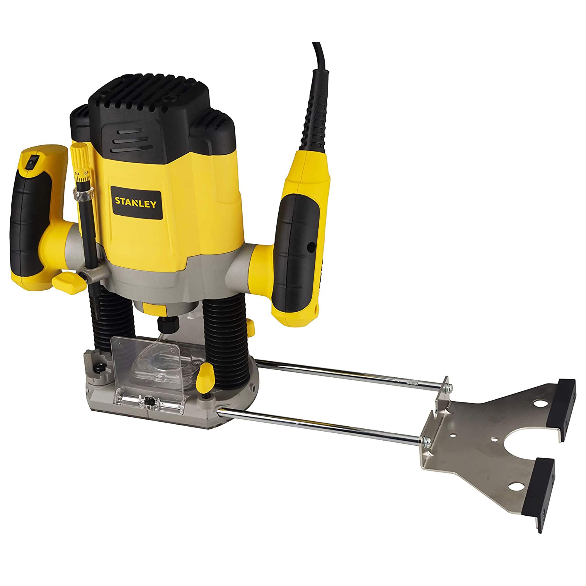 STANLEY SRR1200 Plunge Router 1200W 55mm Variable Speed With 6 Router Bits with Spindle-lock & Anti-static shoe coating, 1 Year Warranty, YELLOW & BLACK 2