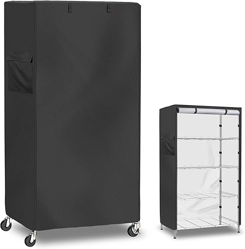 Cubierta de estante impermeable, 600D resistente al polvo, fundas de estante de alambre de almacenamiento al aire libre para estantes de alambre con