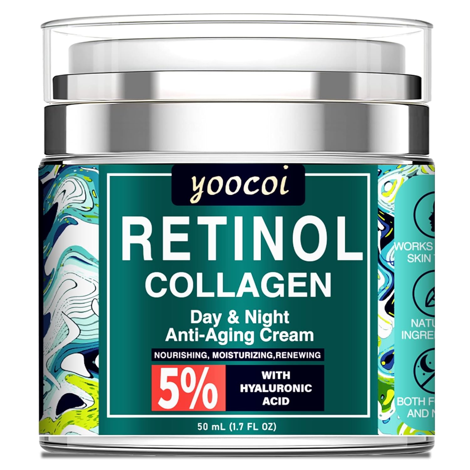 Retinol Cream For Face,Collagen Cream For Face,Day & Night Anti Aging Cream,Face Moisturizer,Natural Formula With Collagen For Advanced Anti-Wrinkle Cream(1.7oz) : Beauty & Personal Care