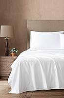 Vista 6 de Linen Closet Juego de sábanas de algodón Supima de 800 hilos, 4 piezas, tamaño matrimonial, blanco ártico