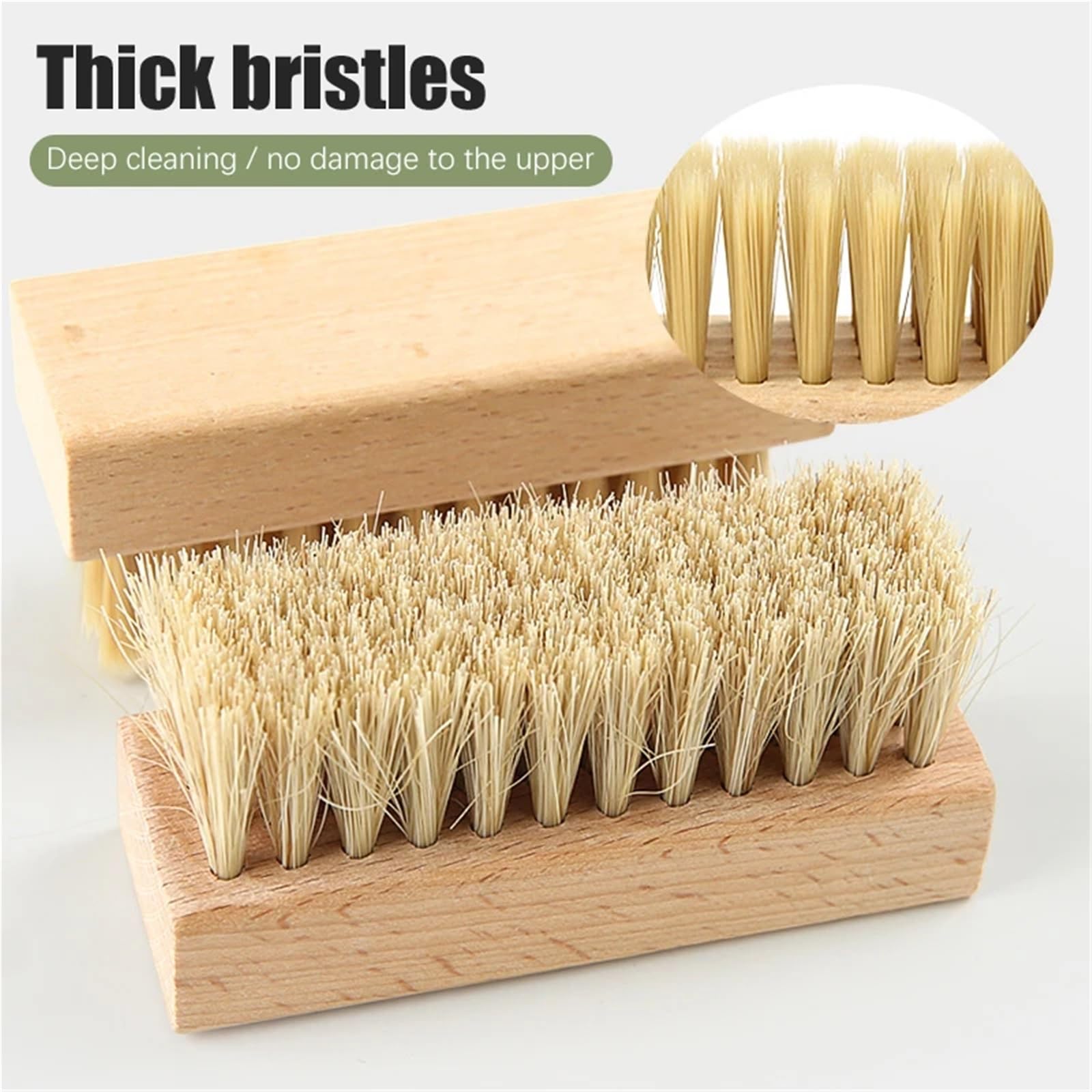 Borsten Schuhbürste for Hausschuhe Sneaker Bürste Schuhe Reinigungsbürsten Boot Pinsel Reiniger Holz Griff Schuhbürste Schuhbürste(Color 4)