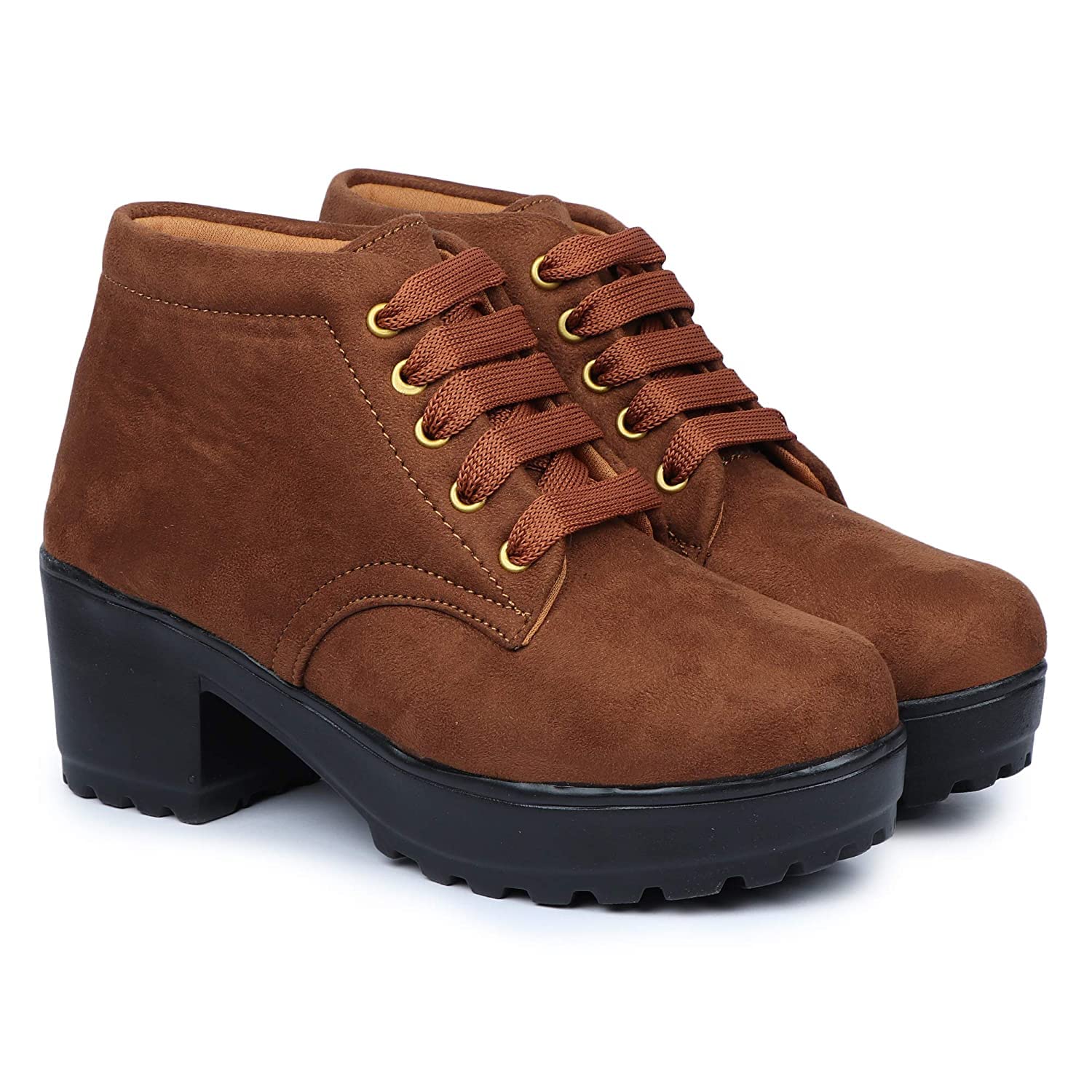 EVOLTAR Suede Velvet Womens Mid-Top Block Heel Boots | Premium Footwear for Women and Girls (B0BYW4185Z) Amazon Price History, Amazon Price Tracker