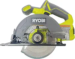 Serra circular Ryobi One P505 18 V de íon de lítio sem fio 5 1/2" 4,700 RPM (bateria não incluída, ferramenta de alimentação somente), verde