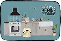 Vista 267 de Caroline's Treasures CK7824DDM - Tapete absorbente para secado de platos con diseño de bulldog inglés, rojo y blanco, para encimera de cocina, 14 x