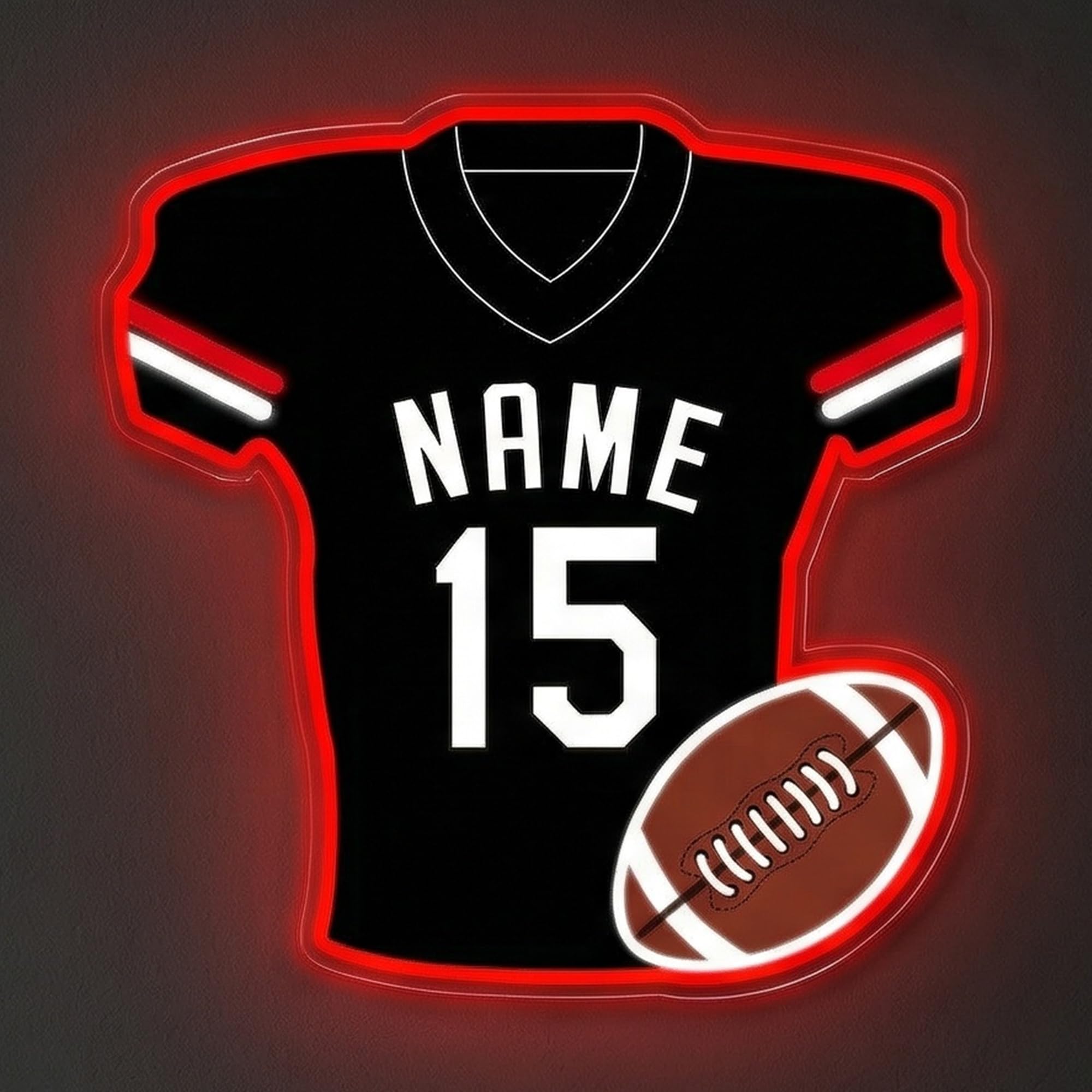 Personalised Soccer Jersey Neon Sign, Custom Soccer Neon Light for Wall Decor, Customizable Sports Led Light Up Signs for Bedroom Sports Decor Party Bar Man Cave, Christmas Birthday Gift โ image 1