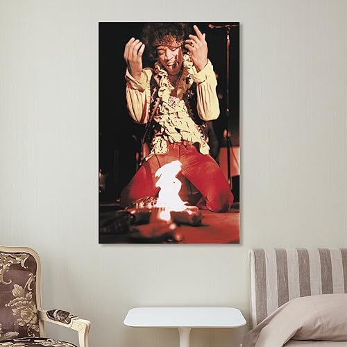 Miniatura 7 de Jimis - Póster fotográfico de guitarra ardiente Hendrix para decoración de pared, decoración de habitación, decoración de dormitorio, regalos