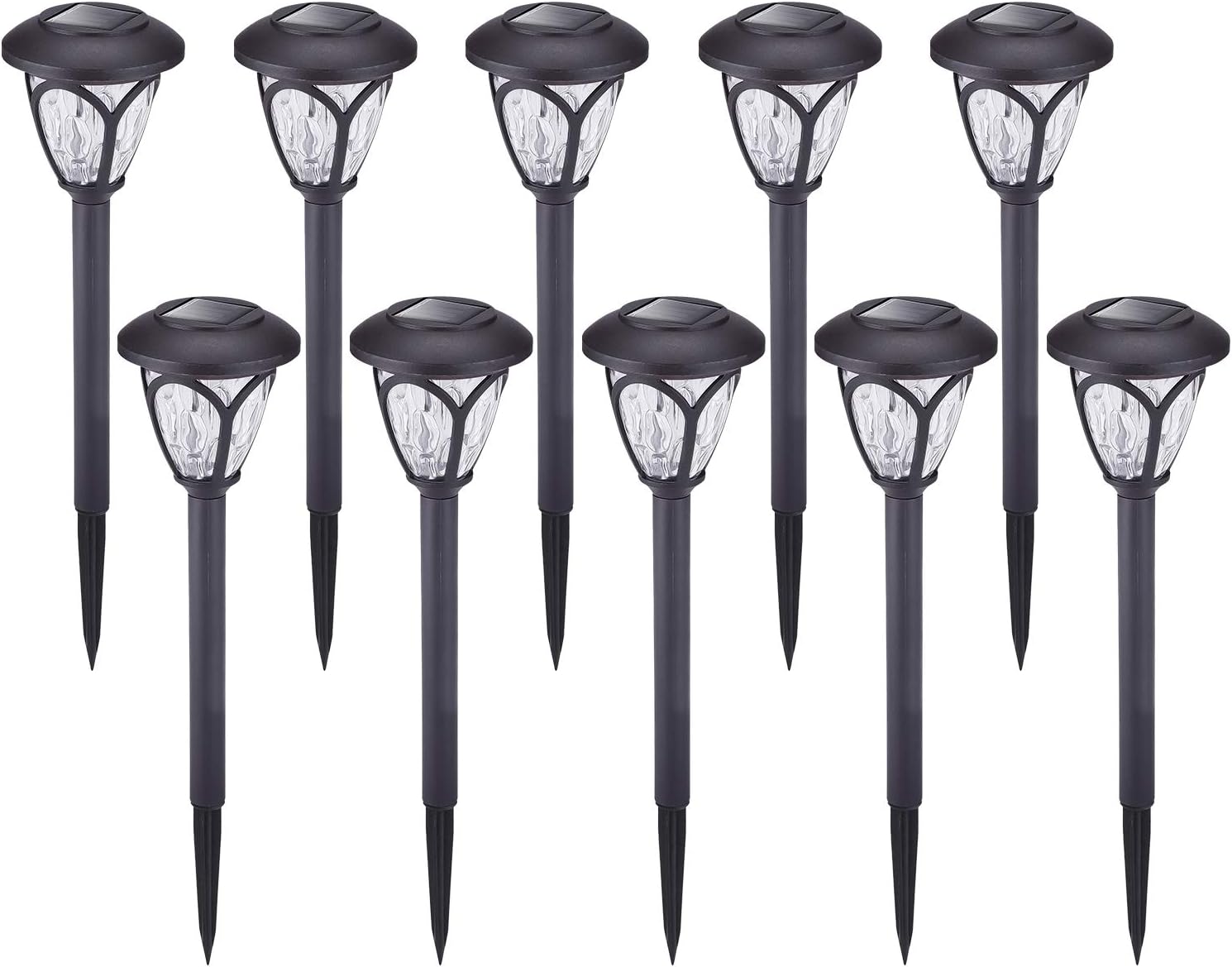 HECARIM Solar Lights Outdoor, 10 Pack Solar Pathway Lights, Solar Powered Garden Lights, Waterproof LED Solar Landscape Lights for Walkway, Pathway, Lawn, Yard and Driveway…