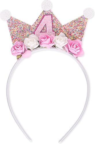 Diademas de corona de cumpleaños para niñas pequeñas, corona de cumpleaños de 2 a 6, corona de princesa para niñas, tiara de princesa, diadema de